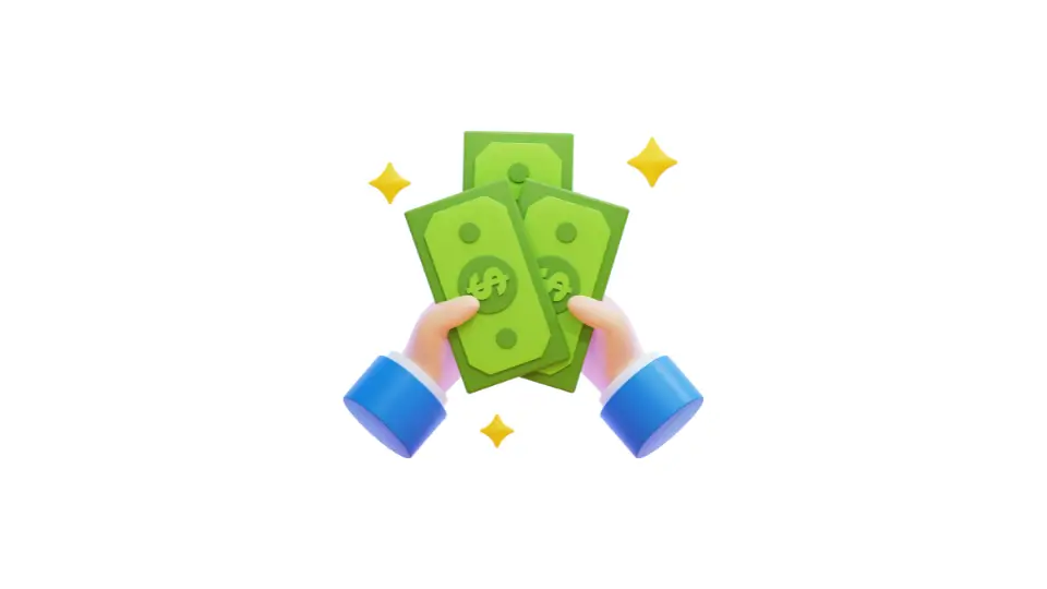 お金を持っている手