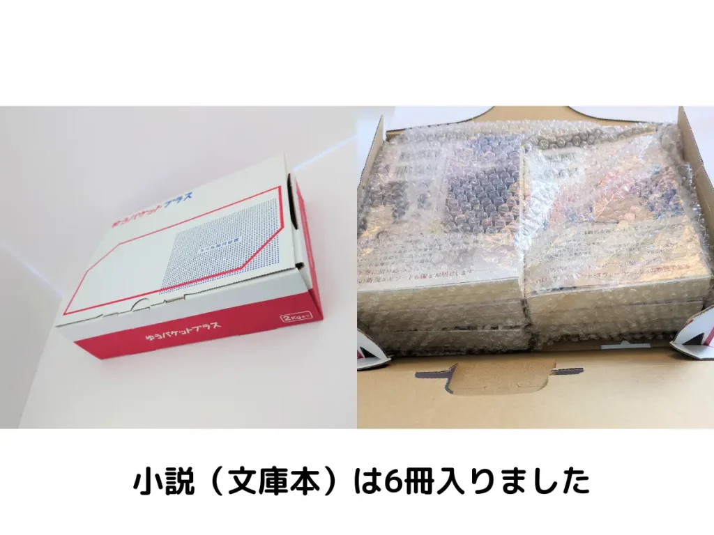 ゆうパケットプラスに入れた文庫本6冊